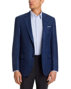 Peter Millar Flynn Textured Tonal Plaid Wool Regular Fit Sportcoat - Blue