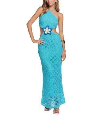 CAPITTANA Lucinda Crocheted Cover-Up Dress - Blue