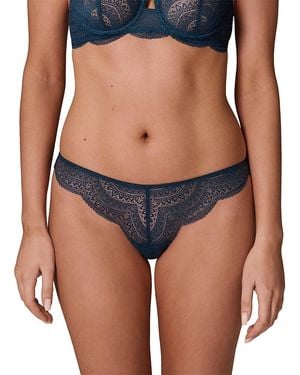 Simone Perele Karma Lace Tanga Panty - Blue