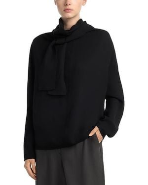 TOTEME Draped Cowl Neck Blouse - Black