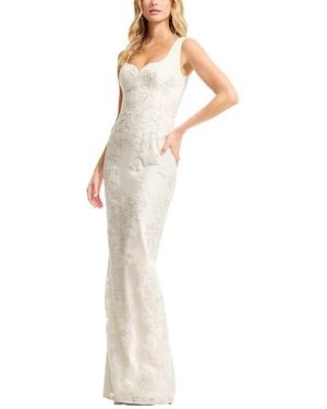 Dress the Population Goldie Floral Sheath Gown - White