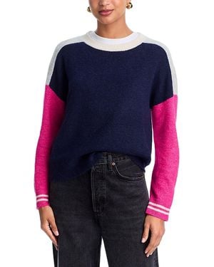 Aqua Colorblock Crewneck Sweatshirt - Blue