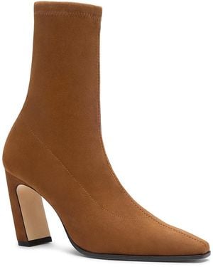 Stuart Weitzman Stassi Stretch Suede Ankle Boots - Brown