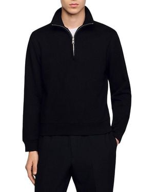 Sandro Cotton Half-Zip Sweater - Blue