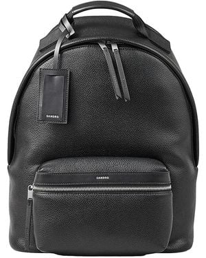 Sandro Coated Canvas Backpack - Black