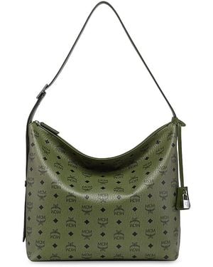 MCM Aren Large Visetos Hobo Bag - Green