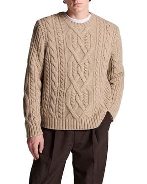 Vince Mega Cable Wool Blend Crewneck Sweater - Natural