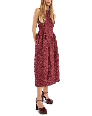 ROTATE BIRGER CHRISTENSEN Jacquard Midi Dress - Red