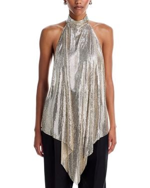 Stella McCartney Chainmail Open Back Halter Top - Metallic