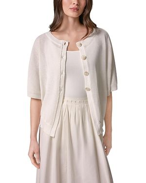 Donna Karan New York Oversized Short Sleeve Cardigan - Gray