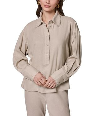 Donna Karan Weekend Donna Karan Triple Stitch Long Sleeve Blouse - Natural