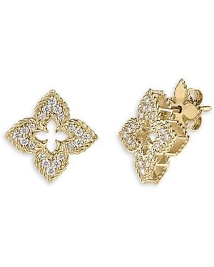 Roberto Coin 18K Venetian Princess Earrings With Diamonds, 0.3 Tcw - Metallic
