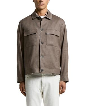 Peserico Linen & Wool Overshirt Jacket - Brown
