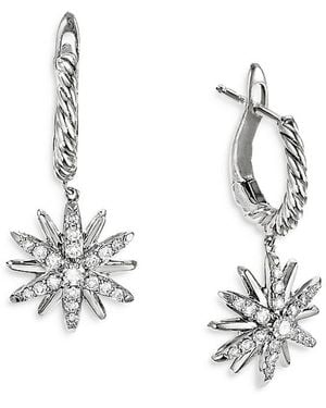 David Yurman Starburst Cable Drop Earrings With Diamonds - Metallic