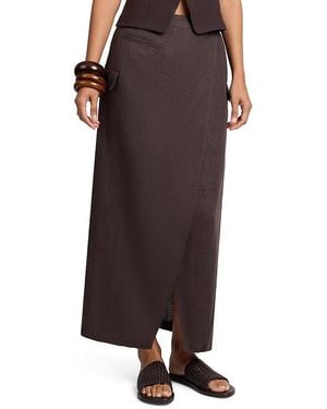 Onia Linen Utility Wrap Maxi Skirt - Brown