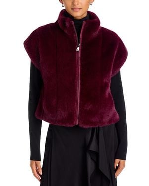 Adrienne Landau The Miller Faux Fur Vest - Red