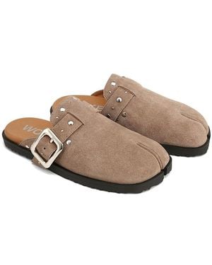 Naked Wolfe Lola Suede Mules - Brown