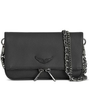 Zadig & Voltaire Rock Nano Grained Leather Crossbody - Black