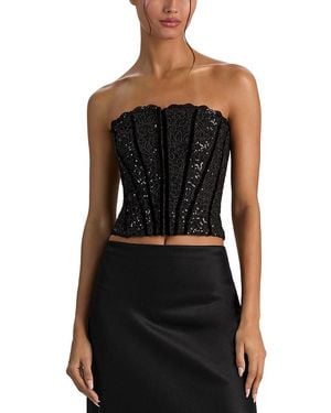 Alice + Olivia Cosette Strapless Corset Top - Black