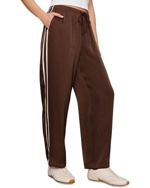Z Supply Stride Satin Drawstring Pants - Brown