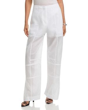 Jil Sander Paneled Cotton-Voile Wide-Leg Pants - White