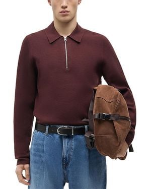 Samsøe & Samsøe Samse Samse Guna Half Zip Point Collar Sweater - Red