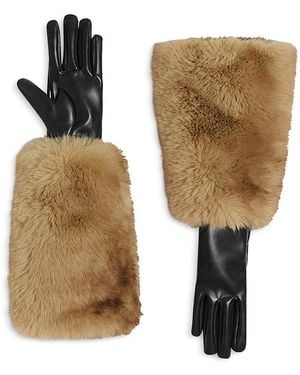 Apparis Robi Faux Fur Gloves - Natural