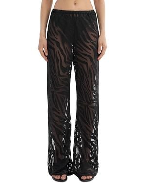 Lamarque Sheer Zebra Pattern Pants - Black