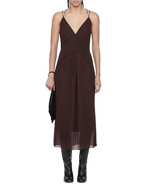 AllSaints Fawn Pleated Midi Dress - Purple