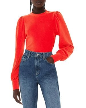 Whistles Puff Sleeve Cord Top - Red