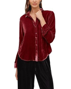 Bella Dahl Split Neck Button Blouse - Red