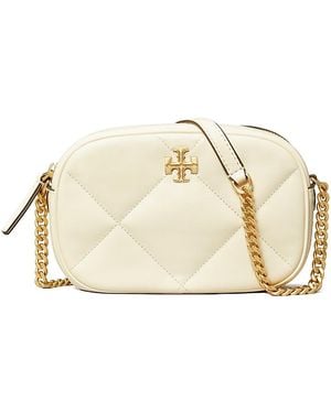 Tory Burch Kira Diamond Quilted Leather Camera Bag - Natural