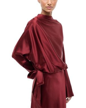STAUD Phoebe Silk Stretch Top - Red