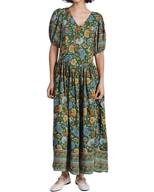 Ghost Christy Crepe Midi Tea Dress - Green