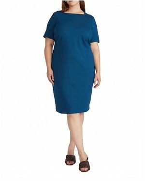 UNIVERSAL STANDARD Plus Size Envelope Neck Ponte Dress - Blue