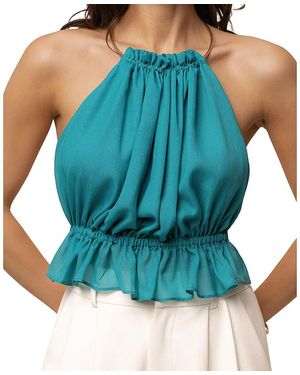 JLUXLABEL Moonlit Coast Halter Top - Blue