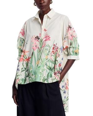 Nancy Yang High Low Tropic Top - White