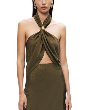 Nocturne Twist Halter Neck Bustier - Green