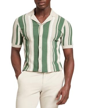 Ted Baker Flauden Striped Pointelle Knit Shirt - Green