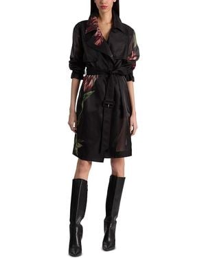 Alice + Olivia Silvia Sheer Trench Coat - Black
