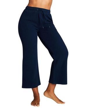 NEGATIVE Waffle Knit Cropped Track Pant - Blue