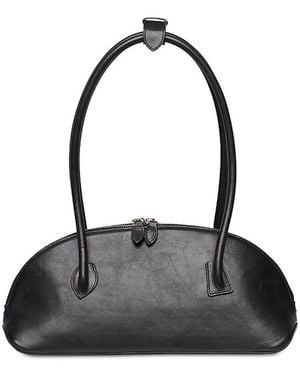 Liffner East/West Leather Dome Bag - Black