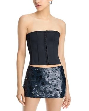 Danielle Guizio Satin Corset Top - Blue