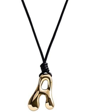 BaubleBar Initial Adjustable Cord Pendant Necklace, 32 - Metallic