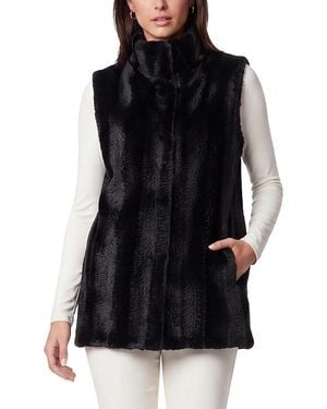 Lyla Grant Faux-Fur Mink Reversible Vest - Black