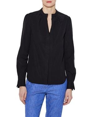 Callas Milano Olympia Long Sleeve Poplin Top - Blue