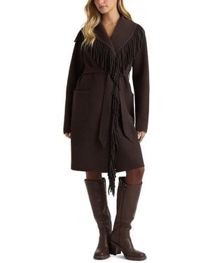 NVLT Eyelash Wrap Fringe Coatigan - Black