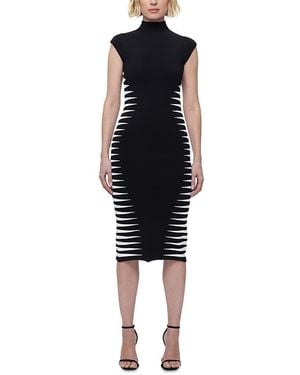 Hervé Léger The Claire Cap Sleeve Midi Dress - Black