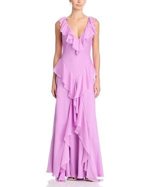 AMUR Estella Bias Ruffled Gown - Purple