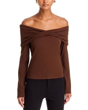 PAIGE Aaliya Off The Shoulder Top - Brown